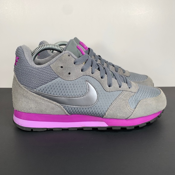 Nike MD Runner 2 Mid Athletic Running Sneakers Gray Purple Womens 8 - Picture 10 of 10